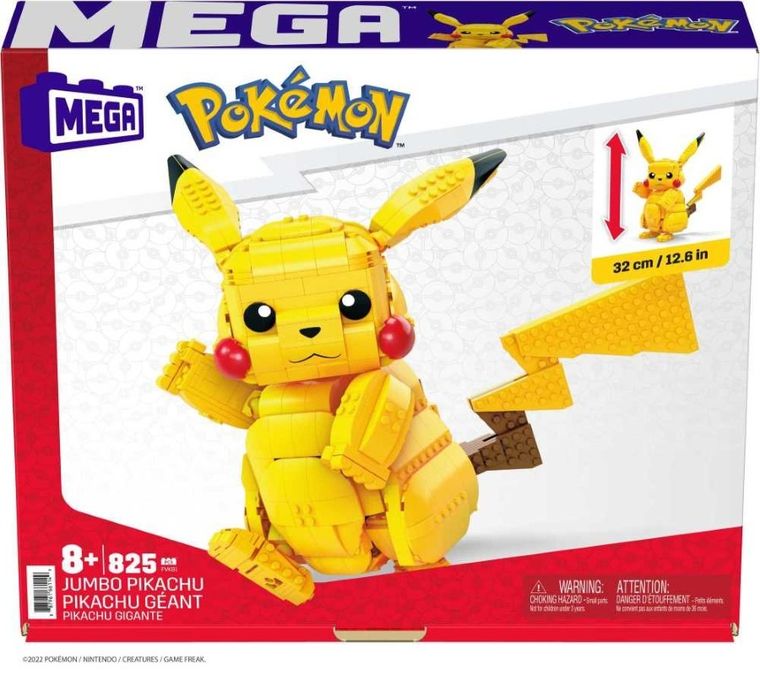 MEGA Pokemon, Duży Pikachu, klocki, 825 elementów