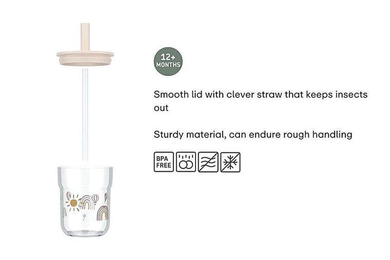 Mepal, Mio, Fairy Garden, szklanka dziecięca ze słomką, 12m+, 250 ml