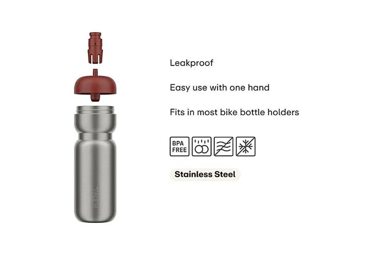 Mepal, Pull Active, butelka sportowa stalowa, Graphite Black, 800 ml