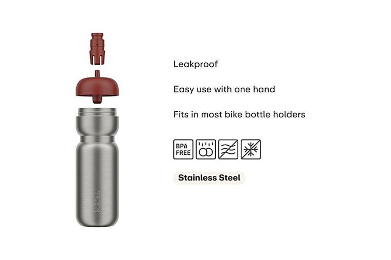 Mepal, Pull Active, butelka sportowa stalowa, Mountain Red, 800 ml