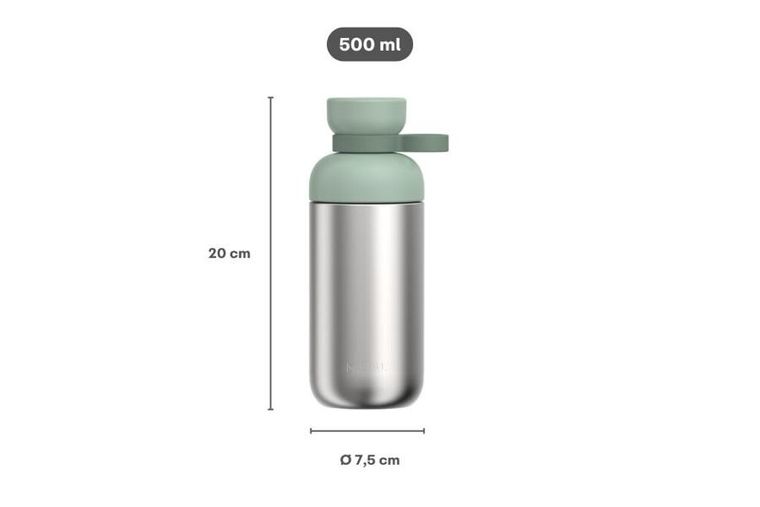 Mepal, Vita, butelka na wodę, stalowa, Nordic Black, 500 ml