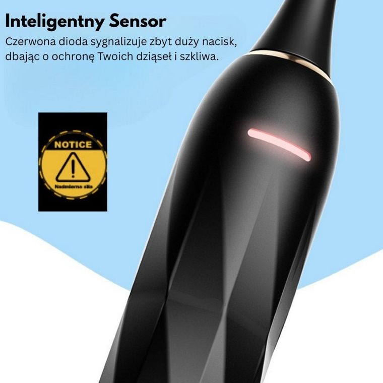 Meriden, Smart+, szczoteczka soniczna z wyświetlaczem LED, 5 trybów mycia, czarna