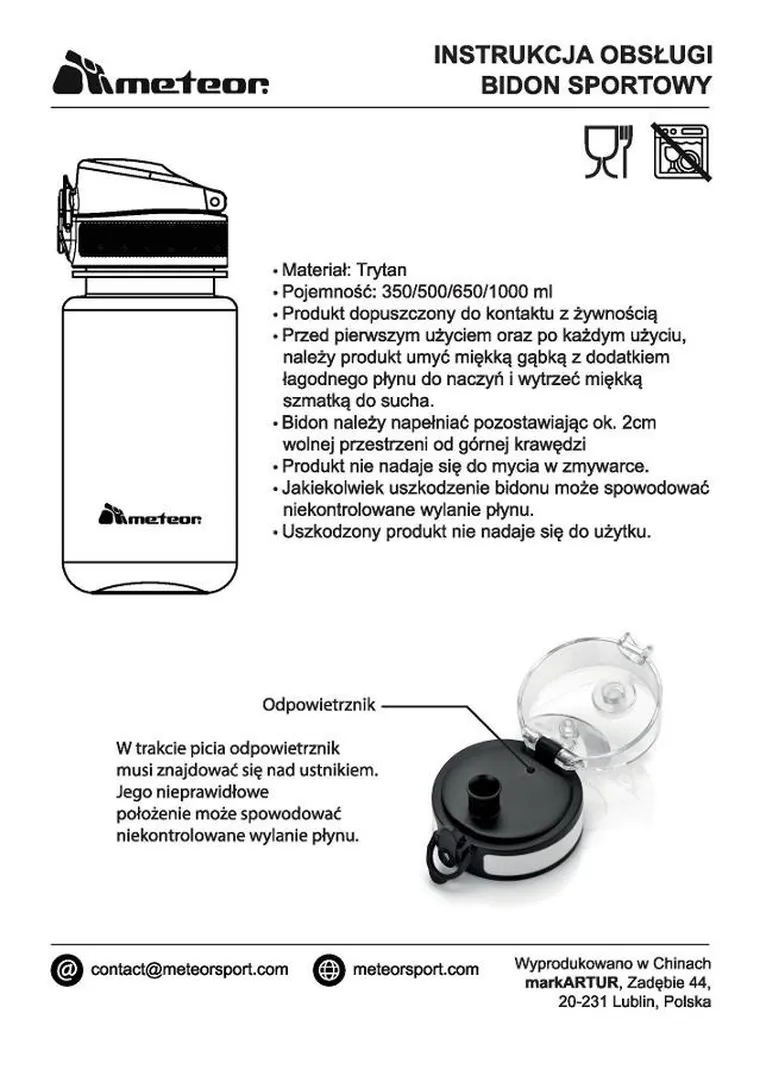 Meteor, bidon sportowy, ciemnozielony, 500 ml