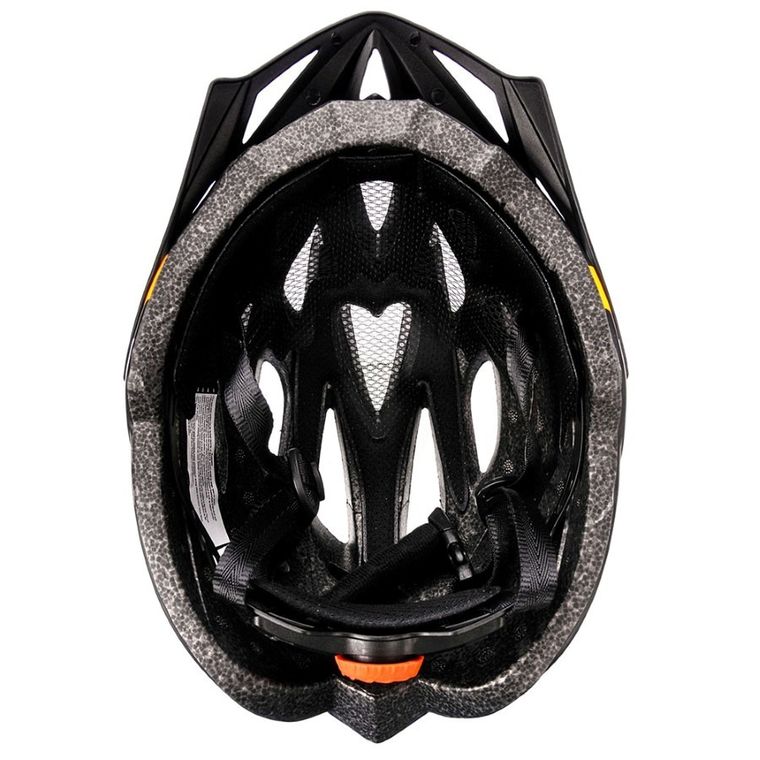 Meteor, Gruver in-mold, kask rowerowy, rozmiar L, 58-61 cm, czarno-pomarańczowy