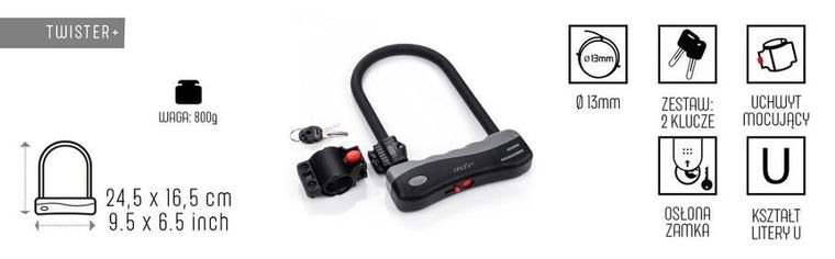 Meteor, Twister+, zapięcie rowerowe