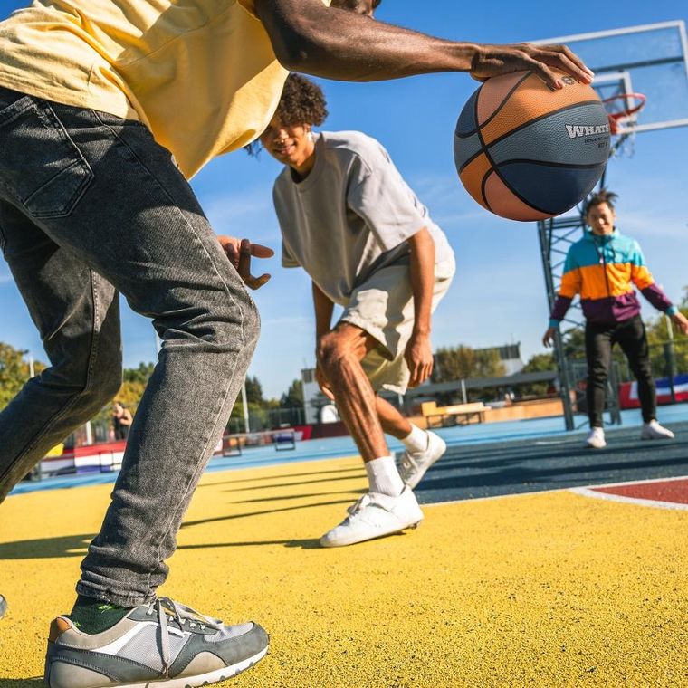 Meteor, What's up, piłka koszykowa, morski-pomarańczowy, rozmiar 7