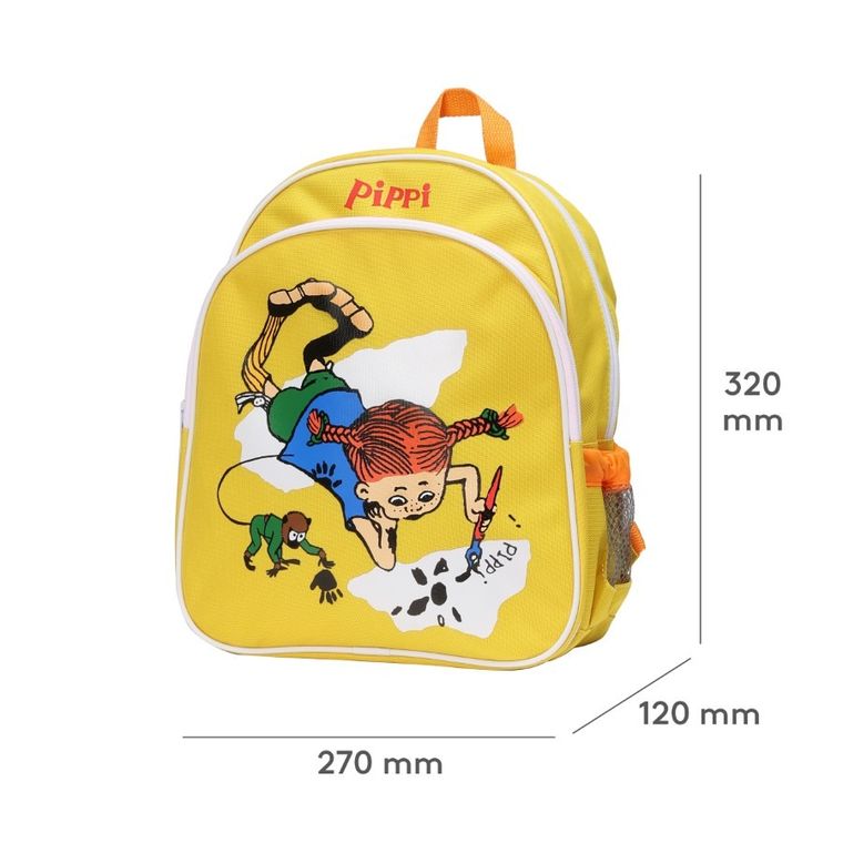 Micki, Pippi Pończoszanka, plecak dla przedszkolaka, żółty