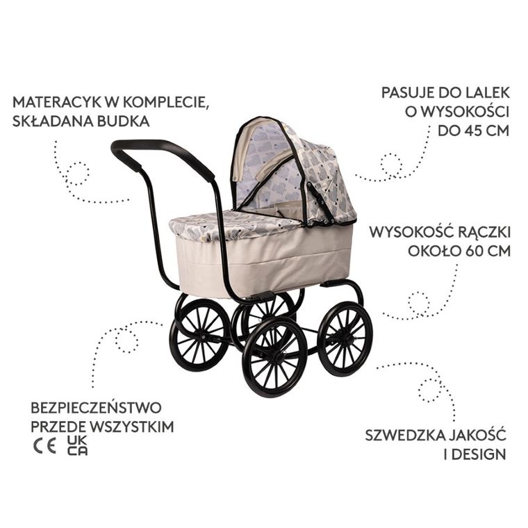 Micki, Skrallan, wózek dla lalek w stylu retro