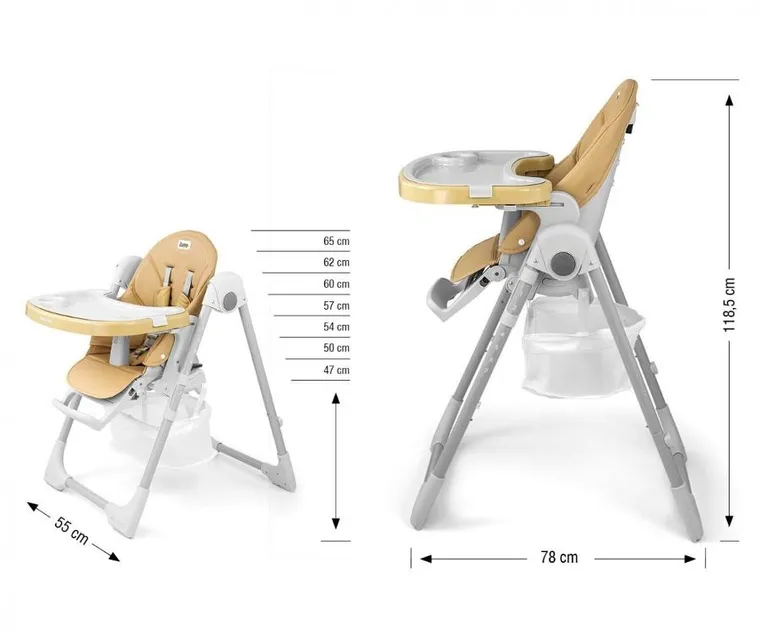 Milly Mally, Bueno, krzesełko do karmienia, beżowe