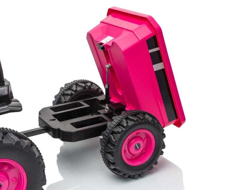 Milly Mally, Farmer, traktor na akumulator z przyczepą, różowy