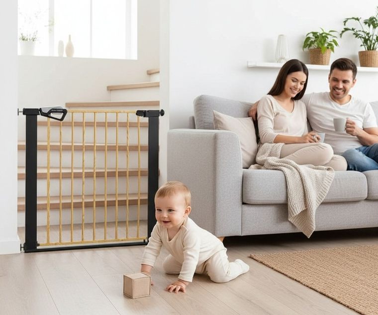 Milly Mally, Guardy, barierka zabezpieczająca na schody, black natural, 76-83 cm