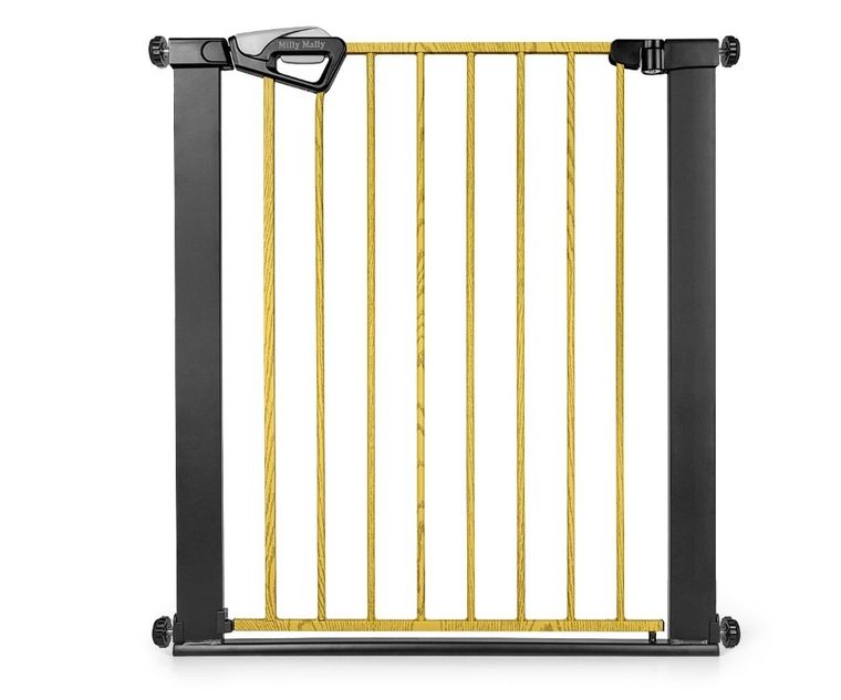 Milly Mally, Guardy, barierka zabezpieczająca na schody z rozszerzeniami, black natural, 76-104 cm