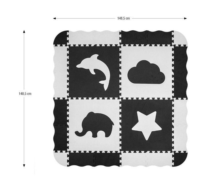 Milly Mally, Jolly, mata piankowa, puzzle 2-2, Grey