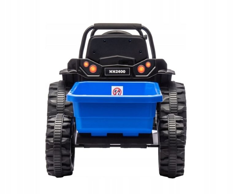 Milly Mally, Traktor, pojazd na akumulator z przyczepą, niebieski