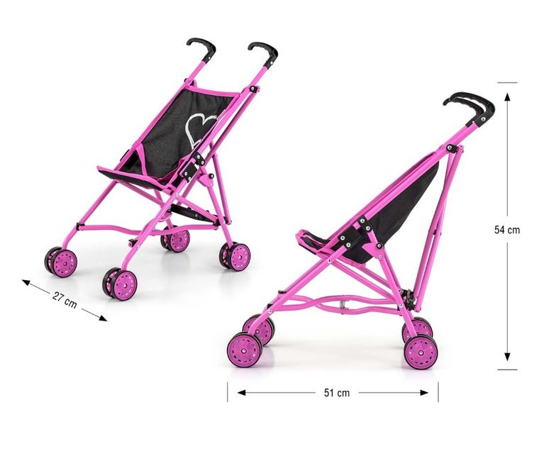 Milly Mally, wózek dla lalek, Julia Prestige Black