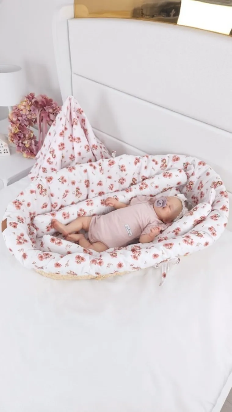 MimiNu, Kaczuszki, poduszka ergonomiczna, pudrowy róż