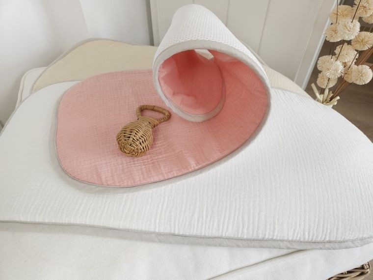 MimiNu, materacyk oddychający do gondoli, muślin, ciepły beż