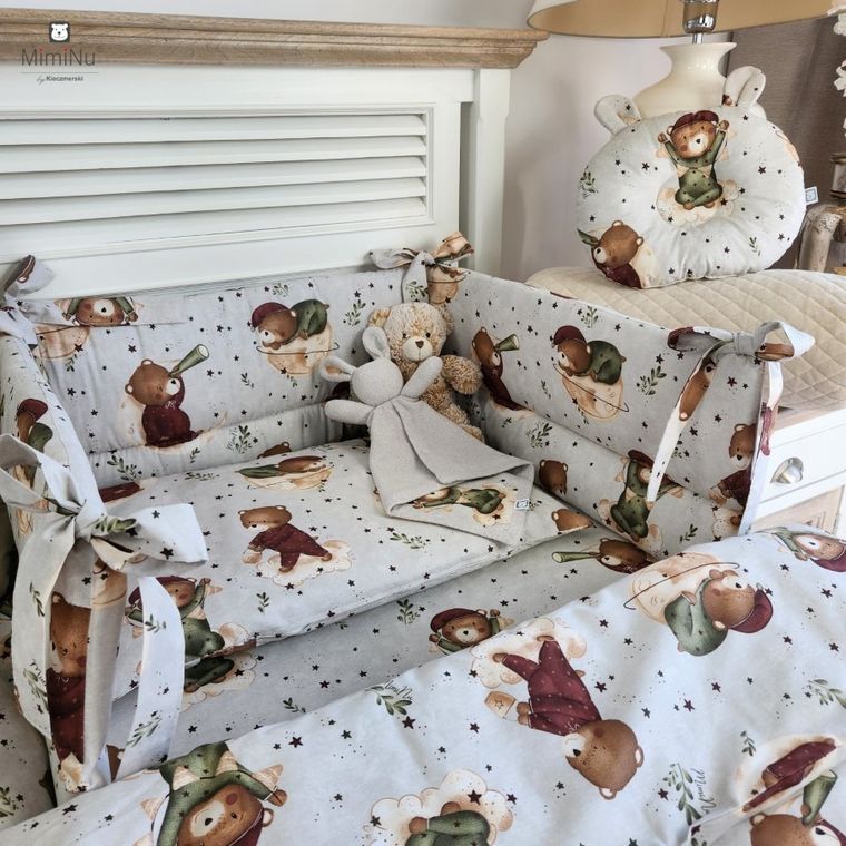 MimiNu, Miś na Księżycu, 2-częściowy komplet pościeli, 120-90 cm