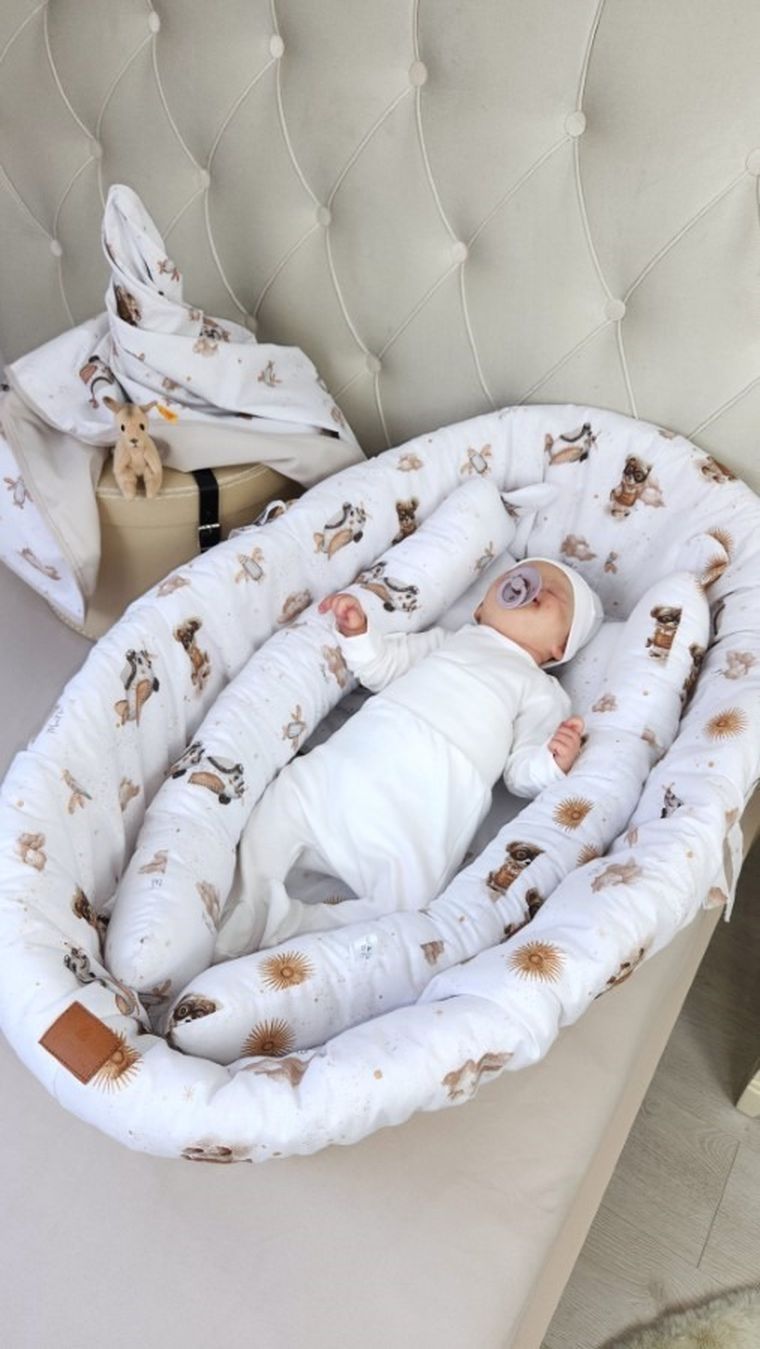 MimiNu, Misie, poduszka ergonomiczna, beż