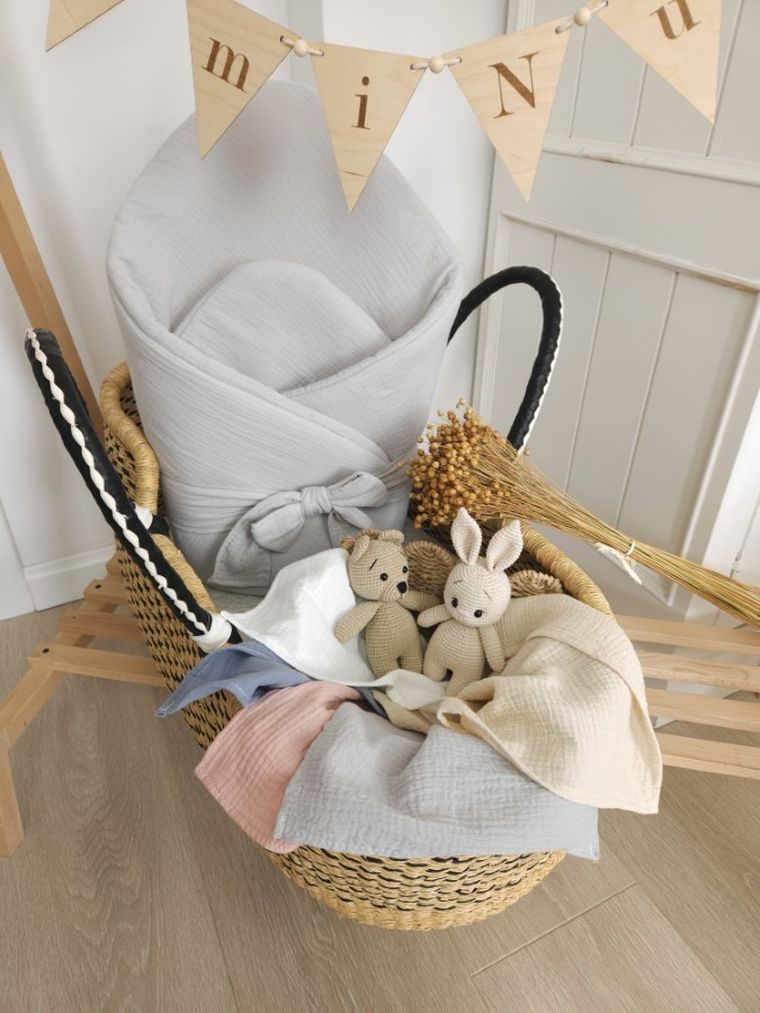 MimiNu, pieluszka muślinowa, szary, 30-30 cm, 2 szt.