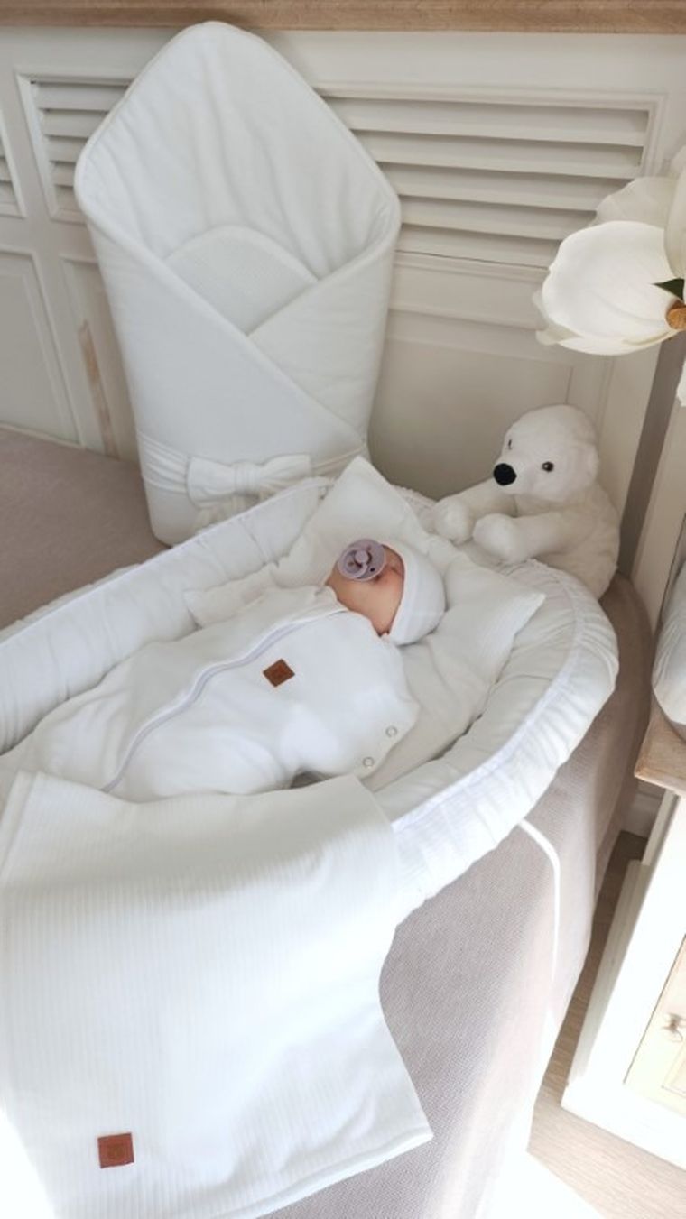 MimiNu, Soft, rożek niemowlęcy, wiązany, śmietanka, 0-3m