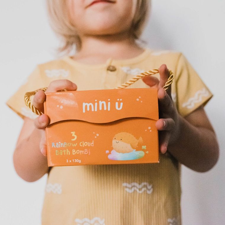 Mini U, tęczowe chmurki do kąpieli dla dzieci, 3 szt.