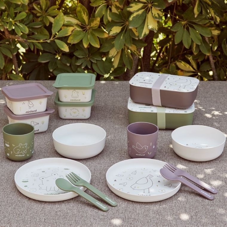 Miniland, Żabka, ECO-friendly, zestaw do karmienia, 5 szt.