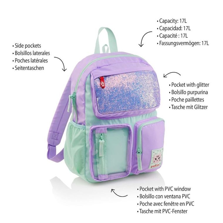 Miquelrius, plecak szkolny, 4-komorowy, fioletowy, 17l