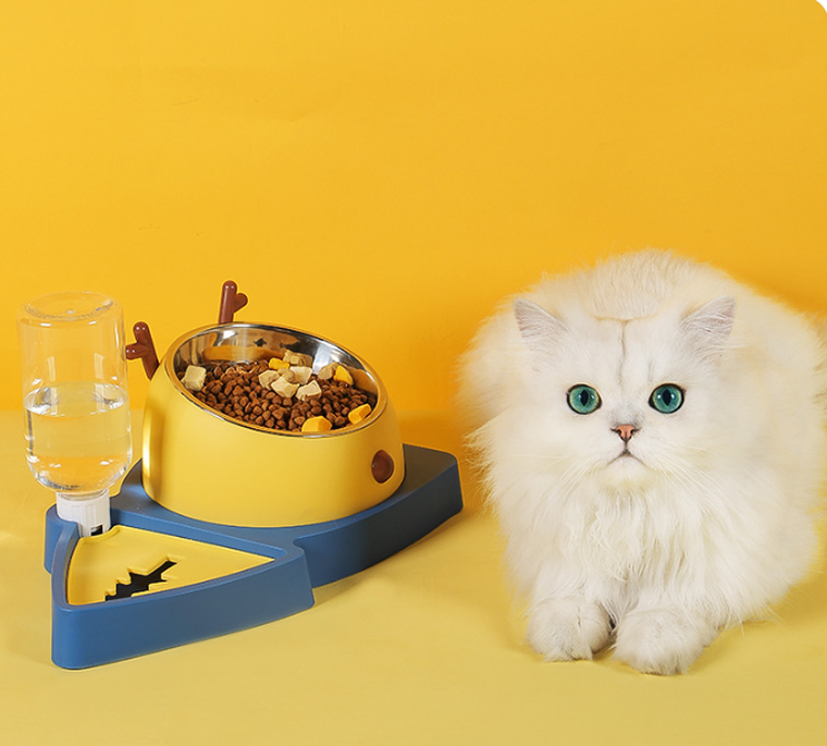 Miska z automatycznym dozownikiem wody dla psa i kota 2w1, niebieska