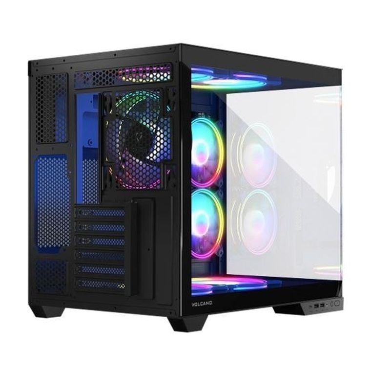 Modecom, Volcano Panorama APEX ARGB 3F Midi, obudowa komputerowa, szara