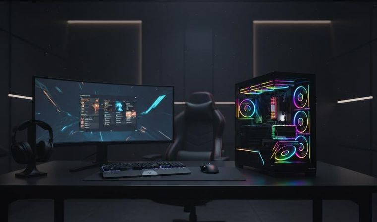 Modecom, Volcano Stellar Plus ARGB Midi 5F, obudowa komputerowa, czarna