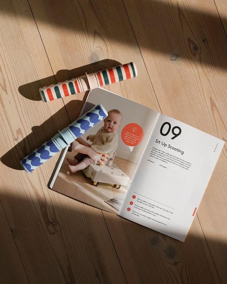 Modu, Baby Activity Set, zestaw klocków aktywizujących z funkcją jeździka, Deep Blue/Sky Blue