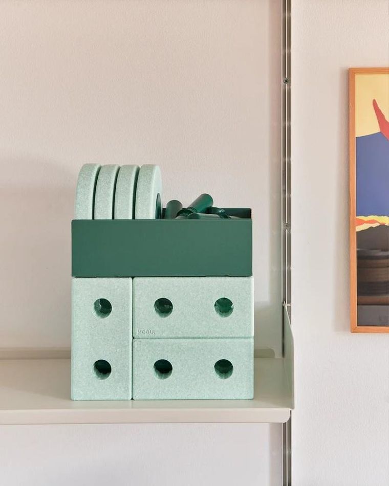 Modu, Pchacz 3w1, zestaw klocków aktywizujących, Ocean Mint/Forest Green