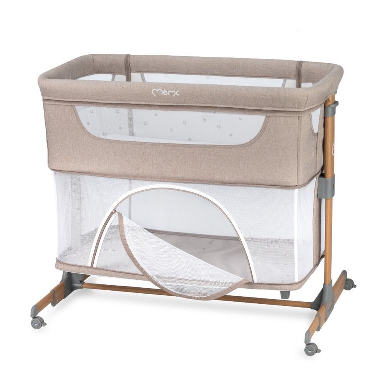 MoMi, Smart Bed, łóżeczko dostawne, 4w1, beżowe
