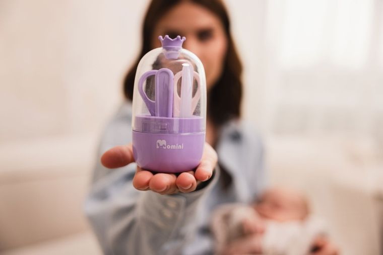 Momini, zestaw do pielęgnacji paznokci niemowląt, Lilac