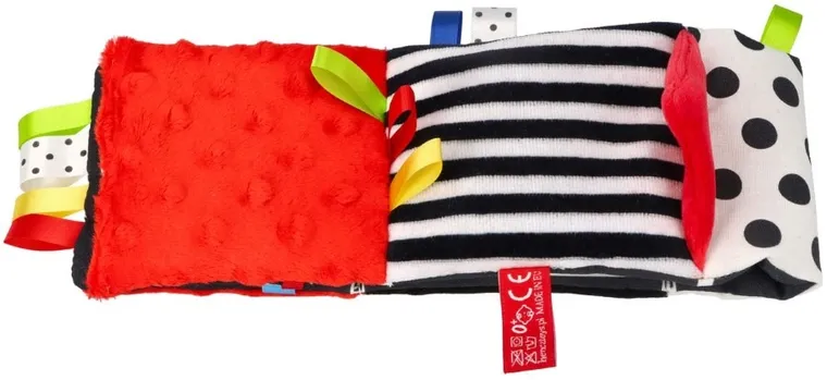 Mom's Care, mała książeczka, kontrastowa zabawka sensoryczna, czerwona