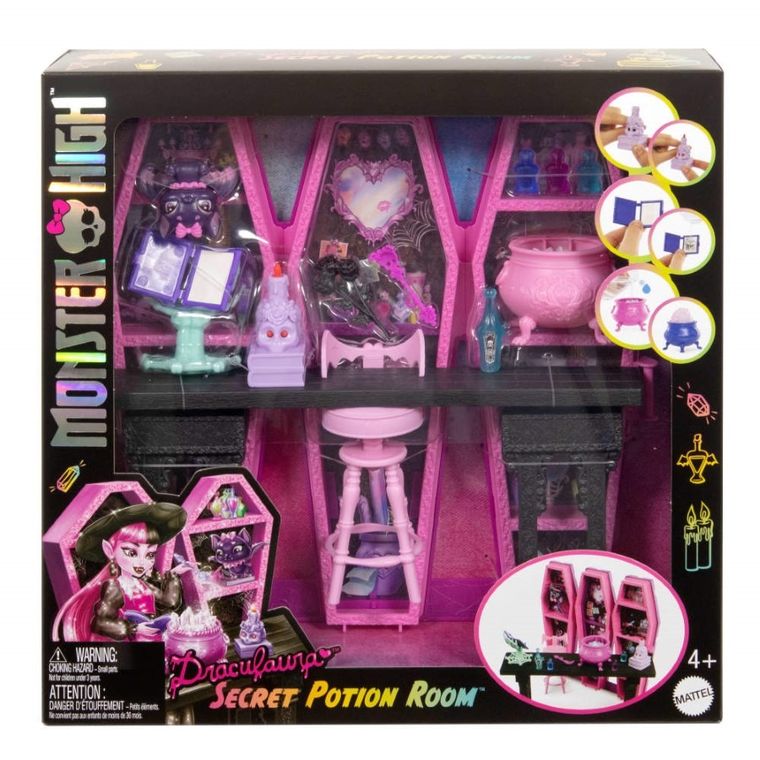 Monster High, Draculaura, Sekretny pokój eliksirów, zestaw do zabawy bez lalki