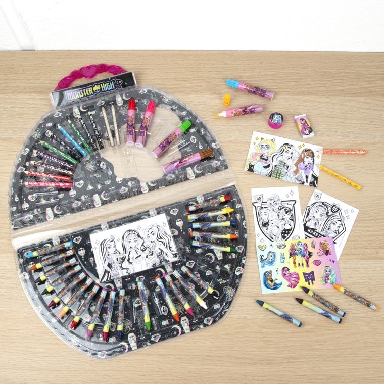 Monster High, zestaw artystyczny w walizce, 51 elementów