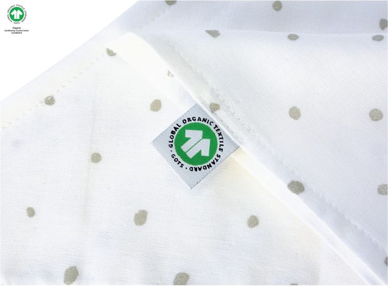 Motherhood, ECO Kropeczki Szare, chusteczka muślinowa na główkę, 60-30 cm