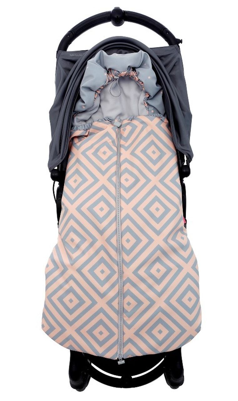 Motherhood, Kwadraty Różowe, śpiworek do spacerówki