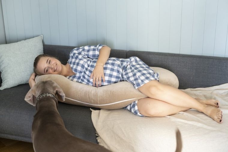 Motherhood, Premium, poduszka dla kobiet w ciąży i do karmienia, niebieska