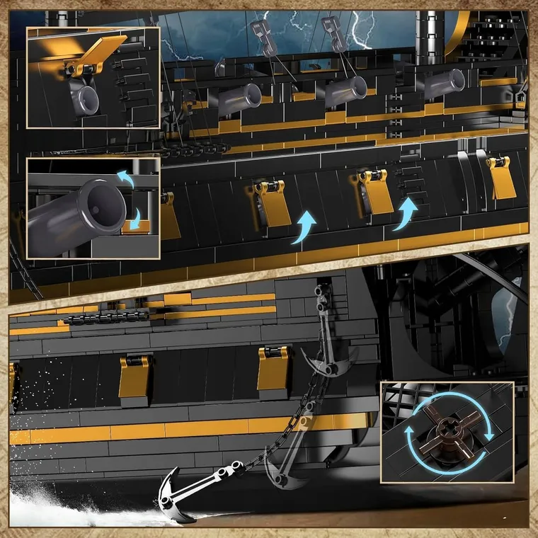 Mould King, Statek Czarna Perła, klocki, 5266 elementów