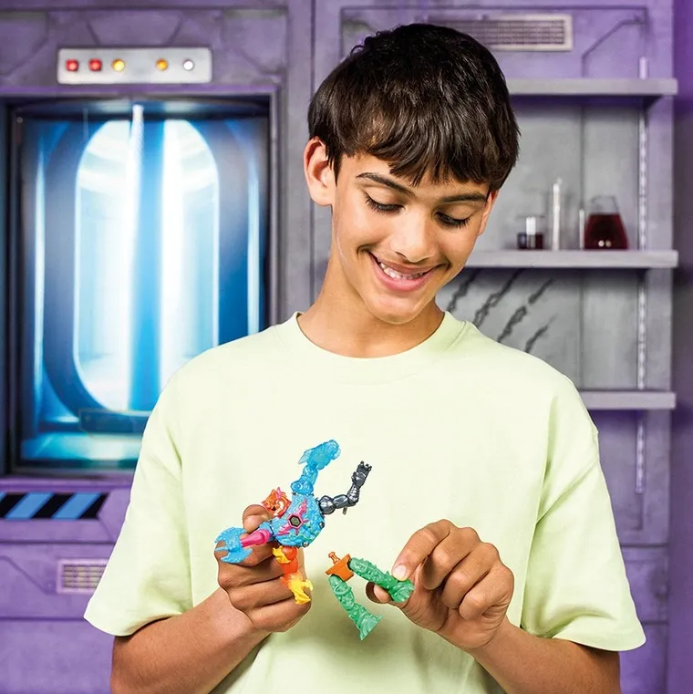 Mr Beast Lab, Hybrids, Hyper Fusion, kolba z figurkami mutantów, 5 szt.