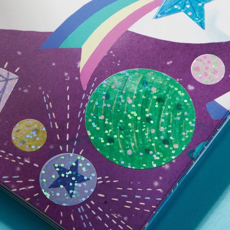 Mudpuppy, Magiczne jedronożce, naklejki holograficzne, 200+ szt., zestaw z plakatem