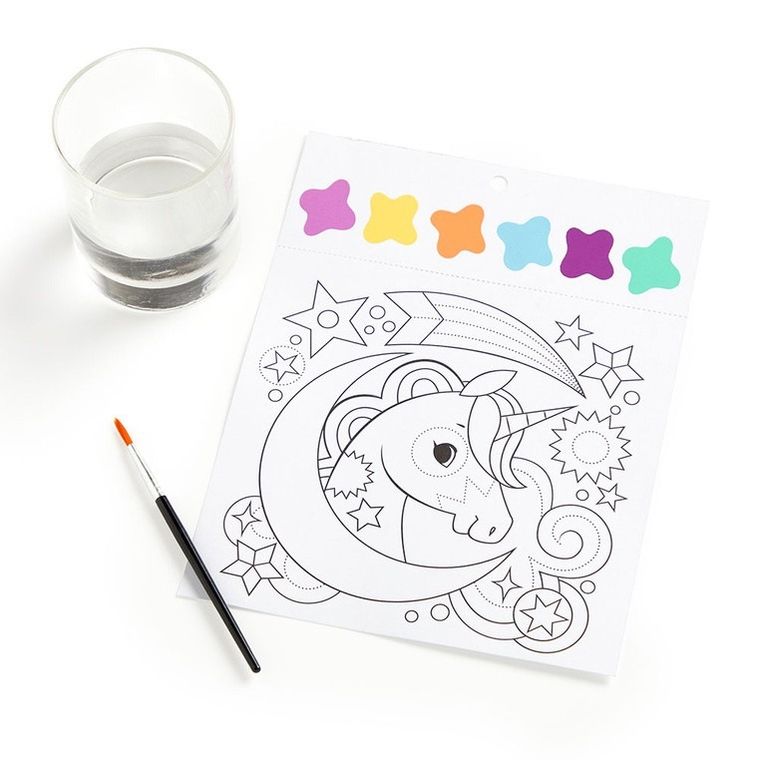 Mudpuppy, Sen jednorożca, kolorowanka akwarelowa z pędzelkiem