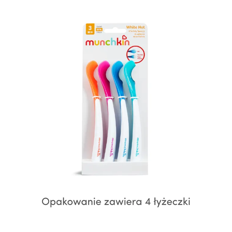 Munchkin, łyżeczki z czujnikiem temperatury, white hot, 4 szt.