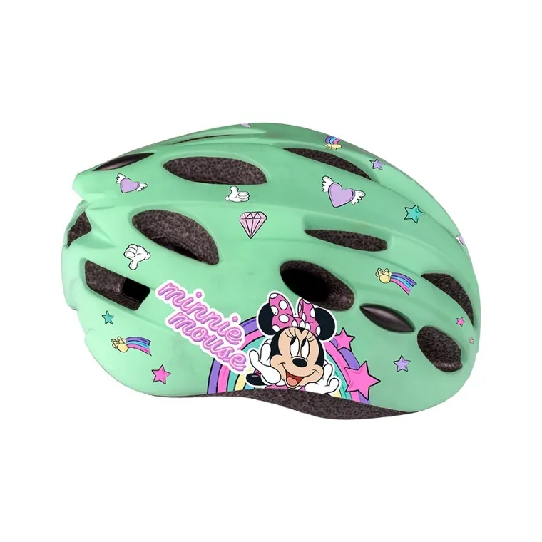Myszka Minnie, kask ochronny, in-mold, mint, rozmiar 52-56 cm