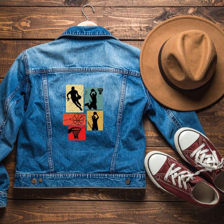 Naprasowanki, naplamki, Koszykówka, 5 elementów