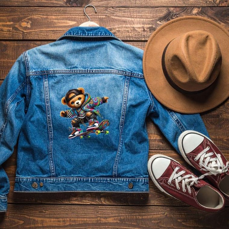 Naprasowanki, naplamki, Miś na deskorolce