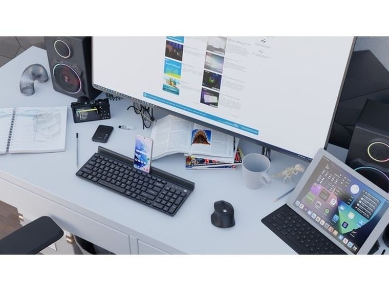 Natec, Felimare Slim, klawiatura bezprzewodowa, Us, bluetooth + 2.4ghz uchwyt na tablet, smartfon, NKL-1973